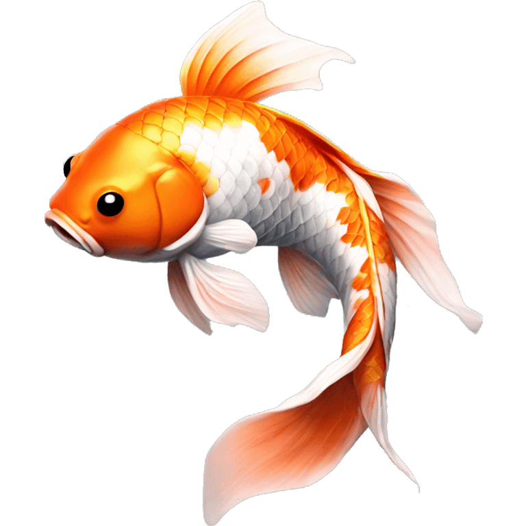 Tri colored realistic koi fish  emoji