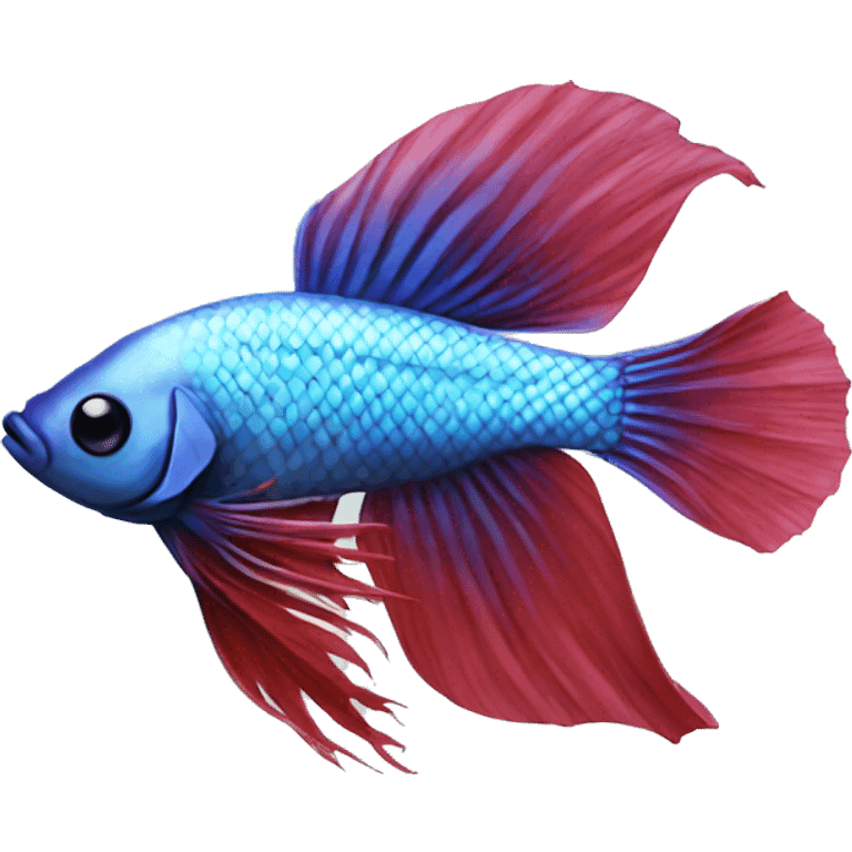 Betta fish with long fins emoji