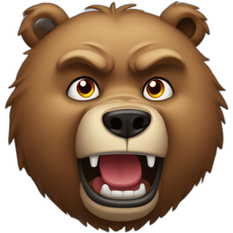 Cartoon angry bear emoji