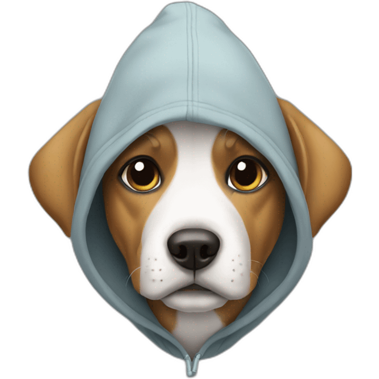 Dog wearing a hoodie emoji