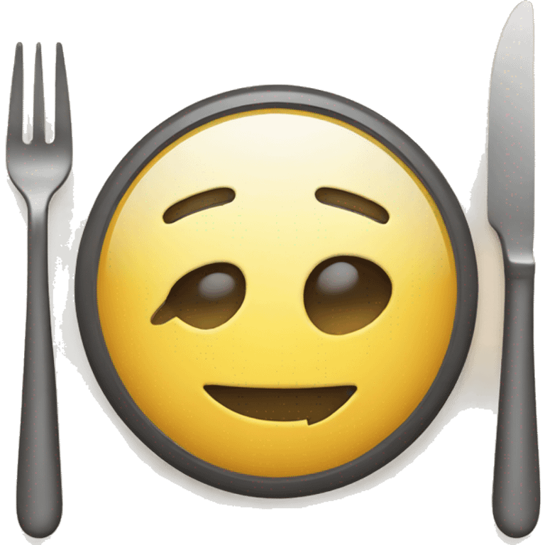 smiley with knife and fork emoji