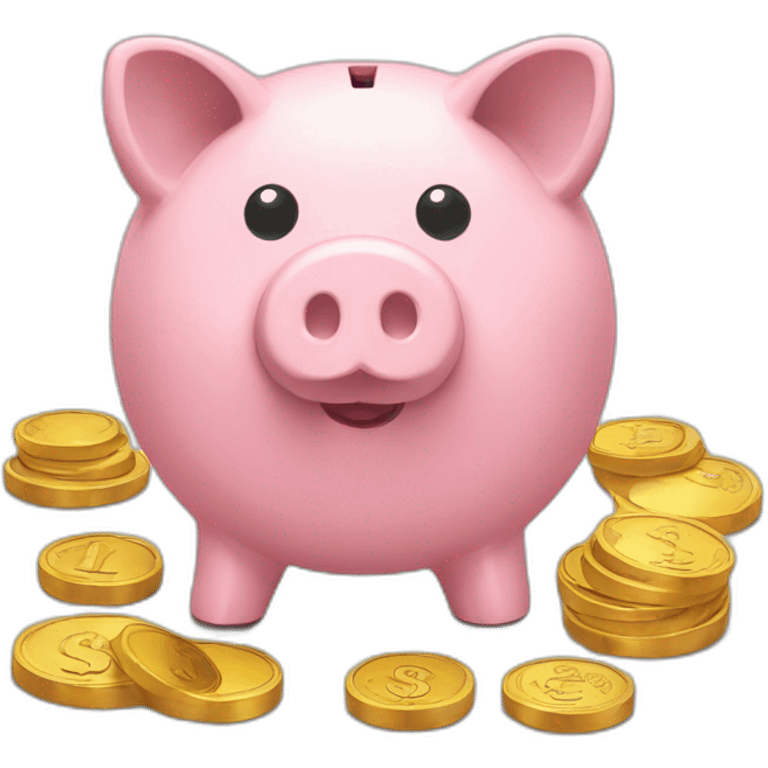 piggy bank with coins emoji