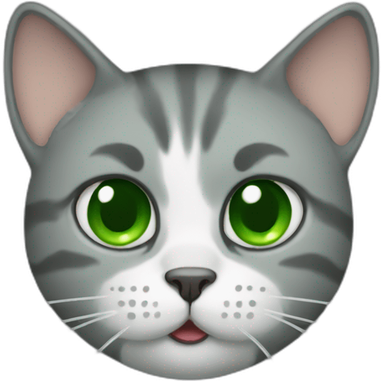 Grey cat green vomit emoji