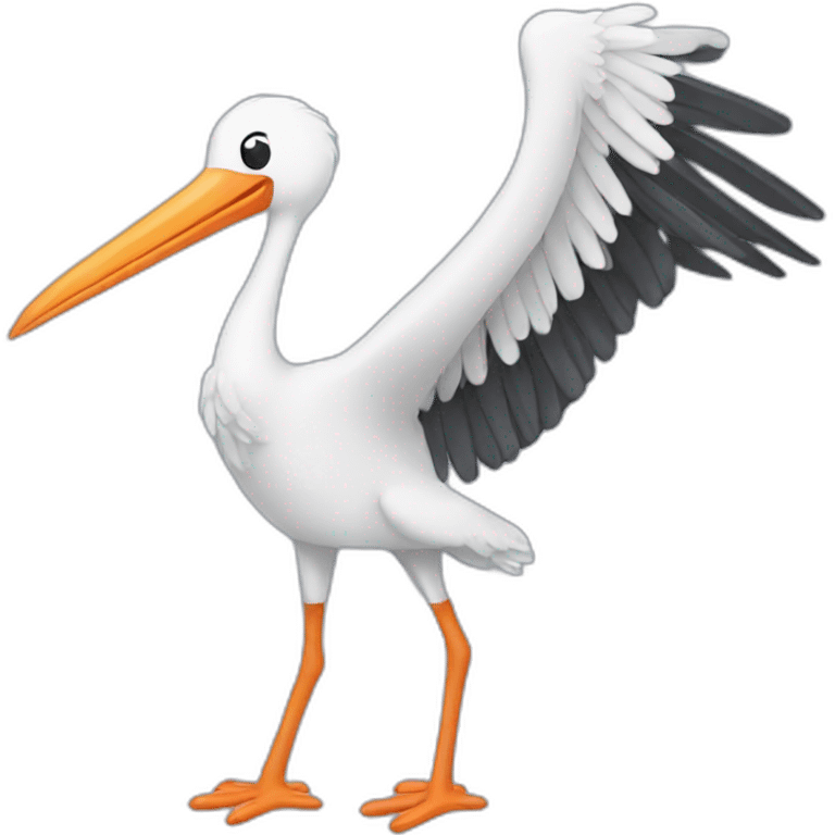 Stork carrying baby emoji