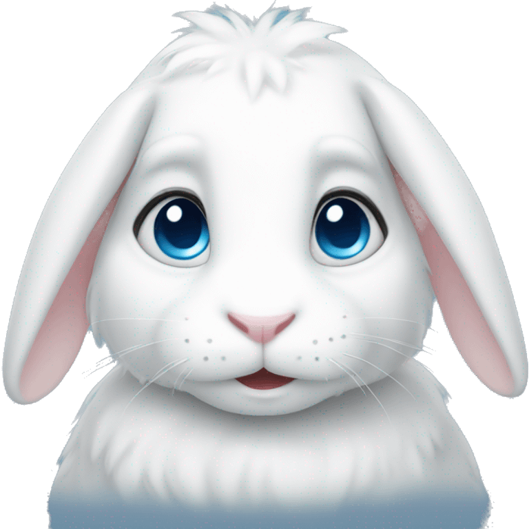 white rabbit blue eyes emoji