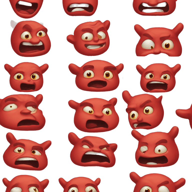 Mischievous red ogre face emoji emoji