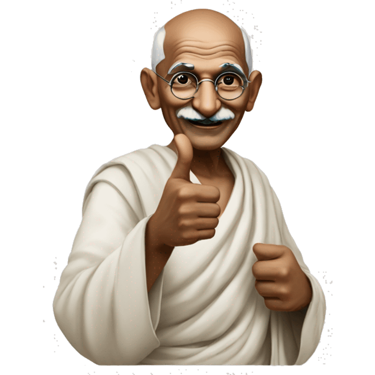 Mahatma Gandhi showing thumbs up emoji