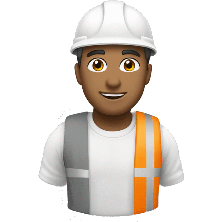 engenheiro com capacete branco na obra emoji