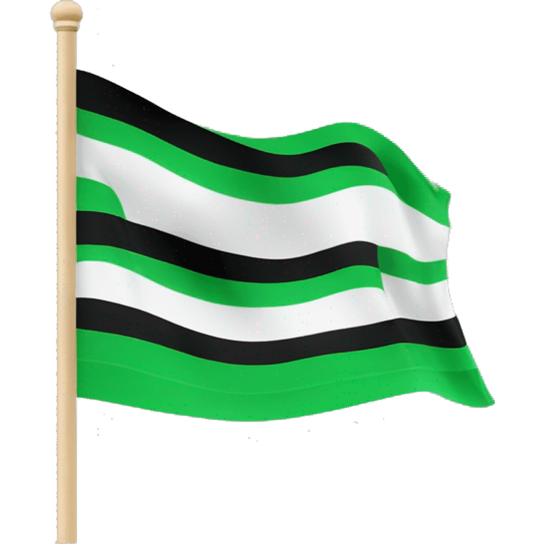 3 horizontal lines  flag green white and black in a stick  emoji