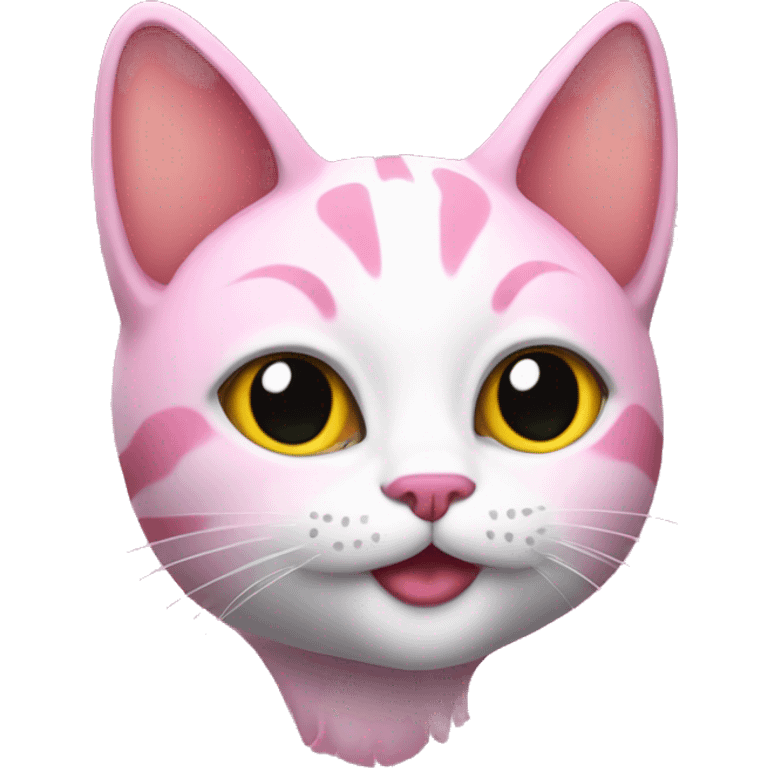 Cat wearing pink funky  emoji