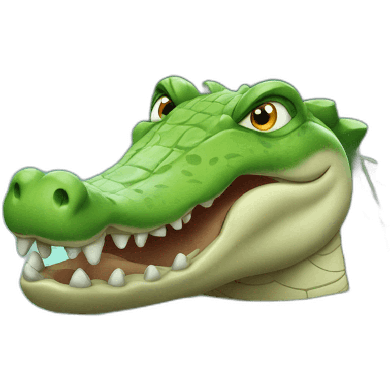 Crocodile sur une vache emoji