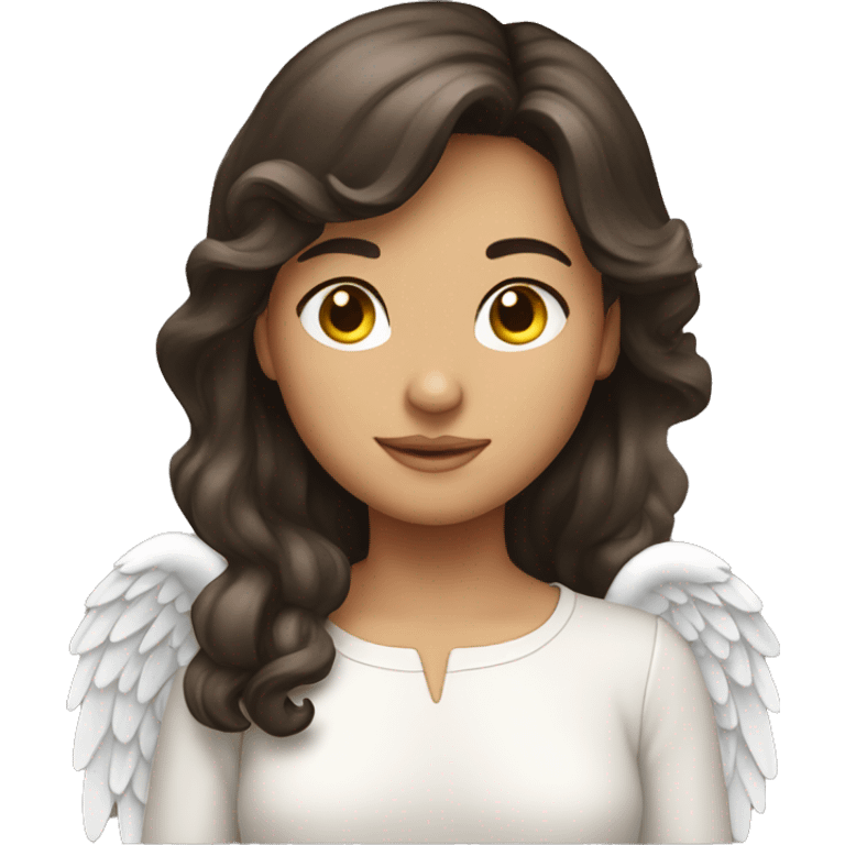 Brunette girl angel emoji