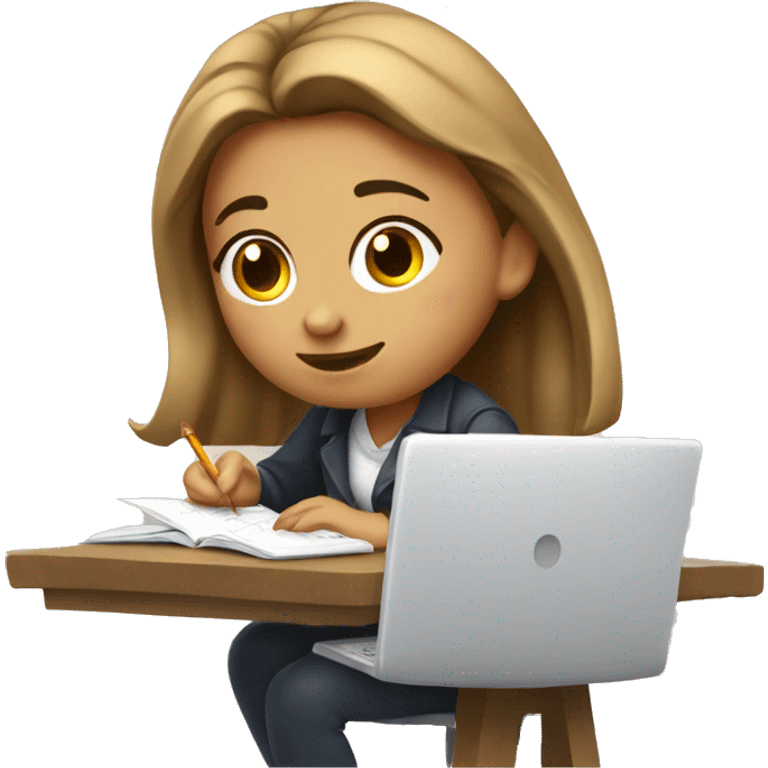 Bronde college girl studying maths emoji