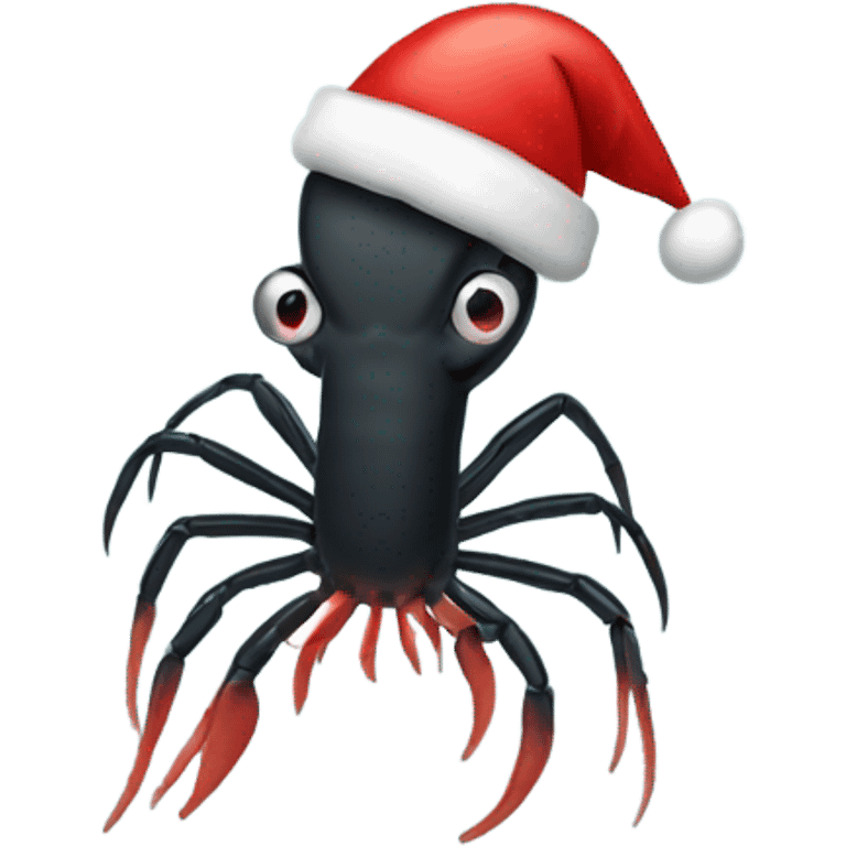 Black shrimp with Santa hat emoji