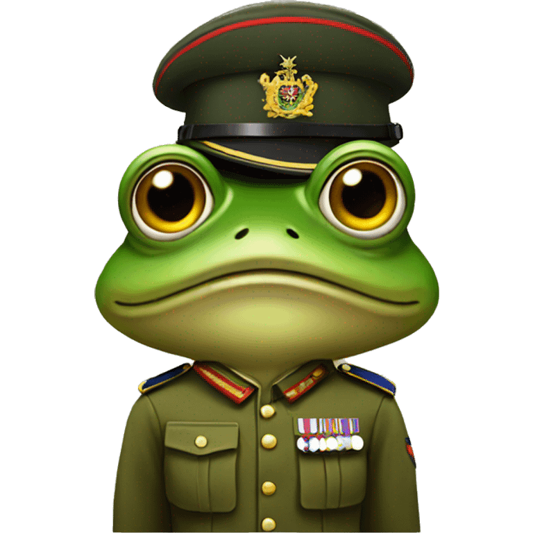 Frog in the British army uniform  emoji