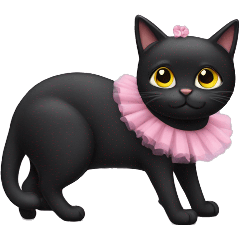 Black cat with tutu emoji