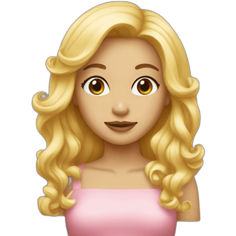 fille blonde rose emoji