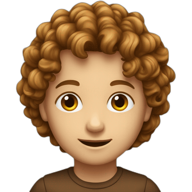 Kleiner Junge mit Locken mit Brauner Hautfarbe  emoji