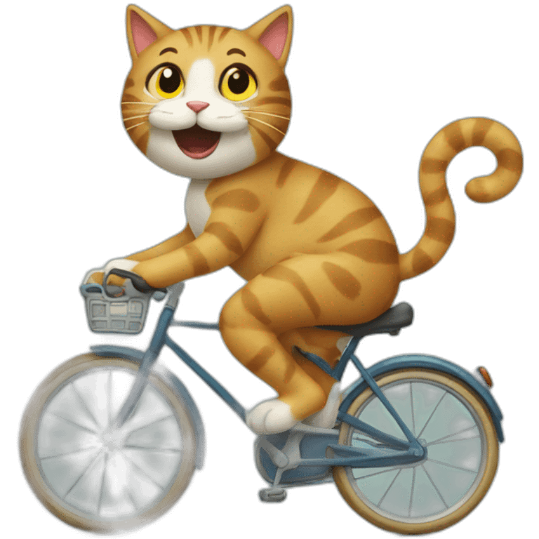 Cat riding bike  emoji