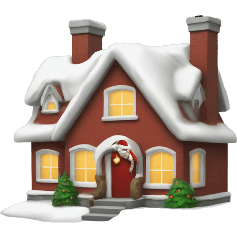 House with santa emoji