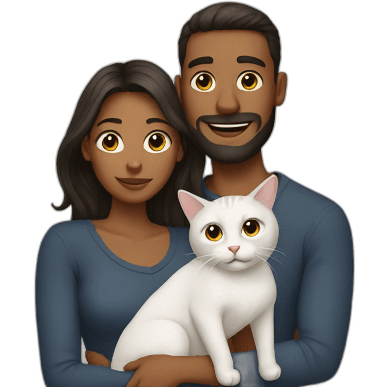 Couple with cat emoji