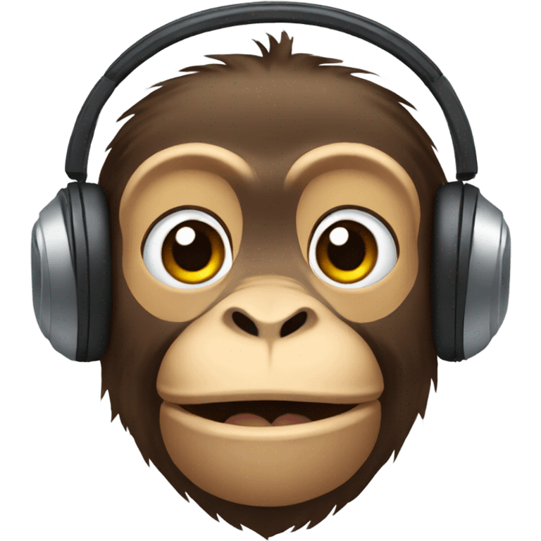 Monkey wearing a headset emoji