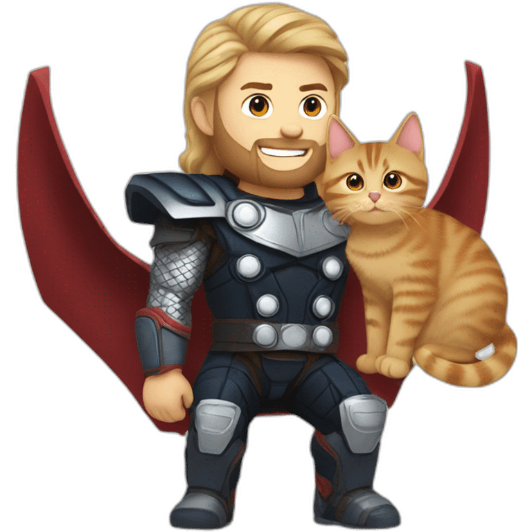 thor on a spaceship with a cat emoji