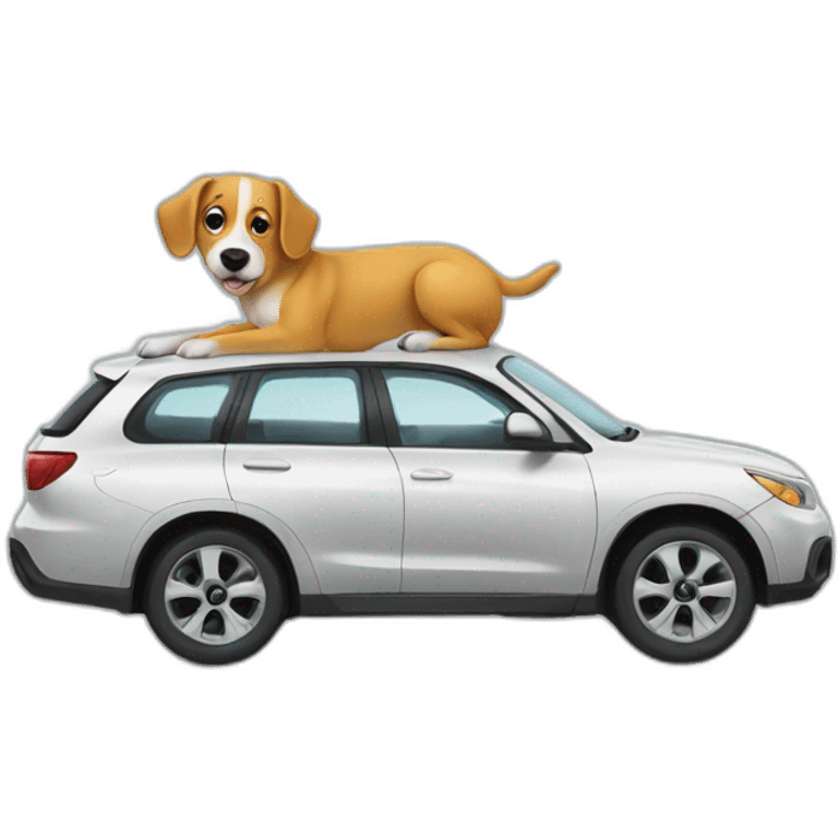 Dog washing car emoji