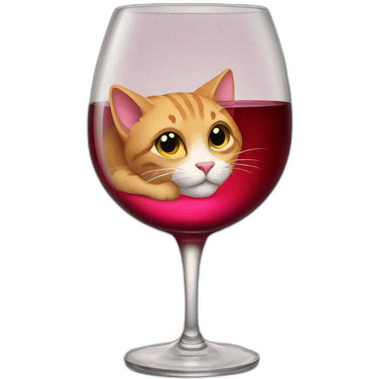 Cat drink wine emoji