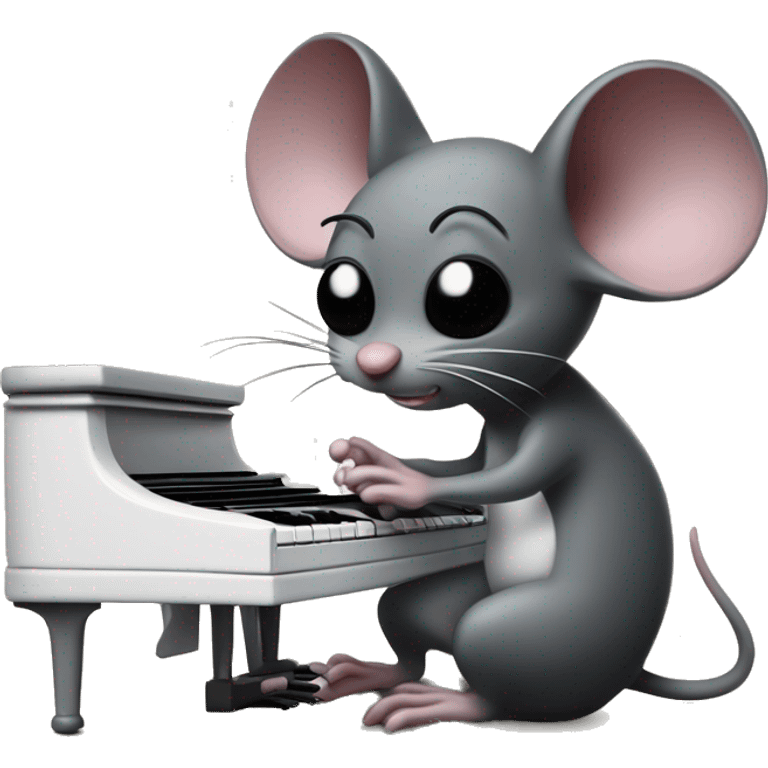 Chiby mouse playing piano, by Tim Burton  emoji