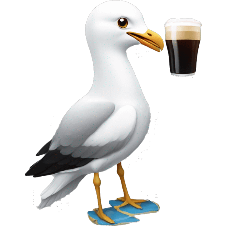 Seagull drinking guiness emoji