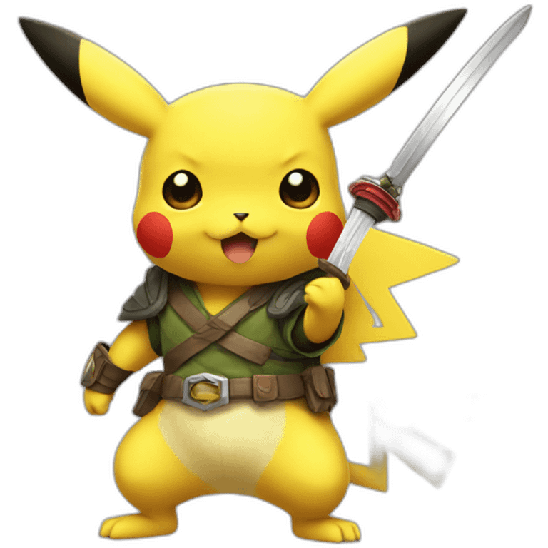 pikachu with katana emoji