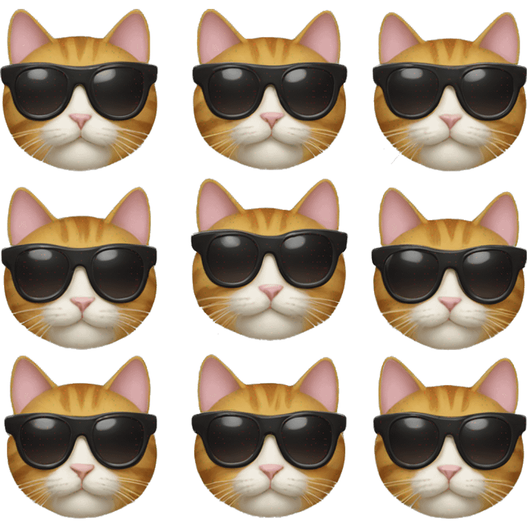 nine cats wearing sunglasses emoji