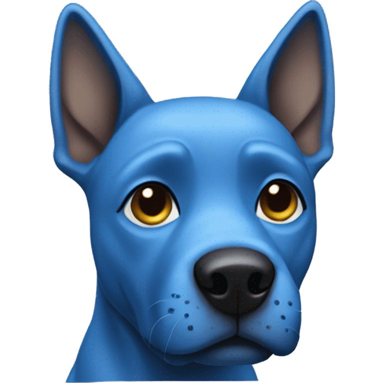 a blue dog emoji