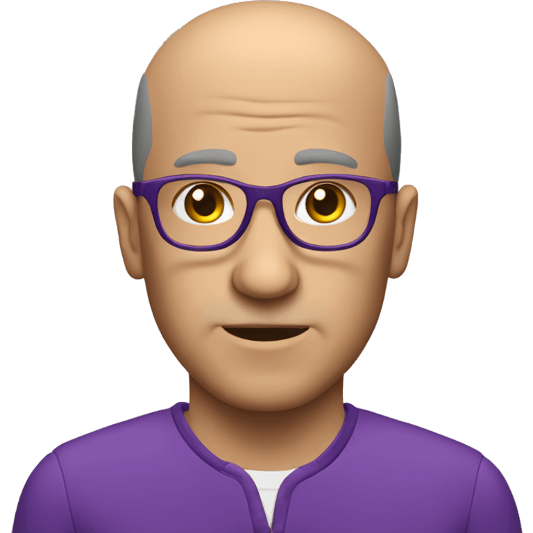 balding guy with glasses in all purple sui emoji