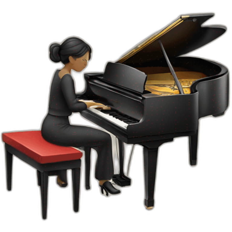 Mujer tocando piano emoji