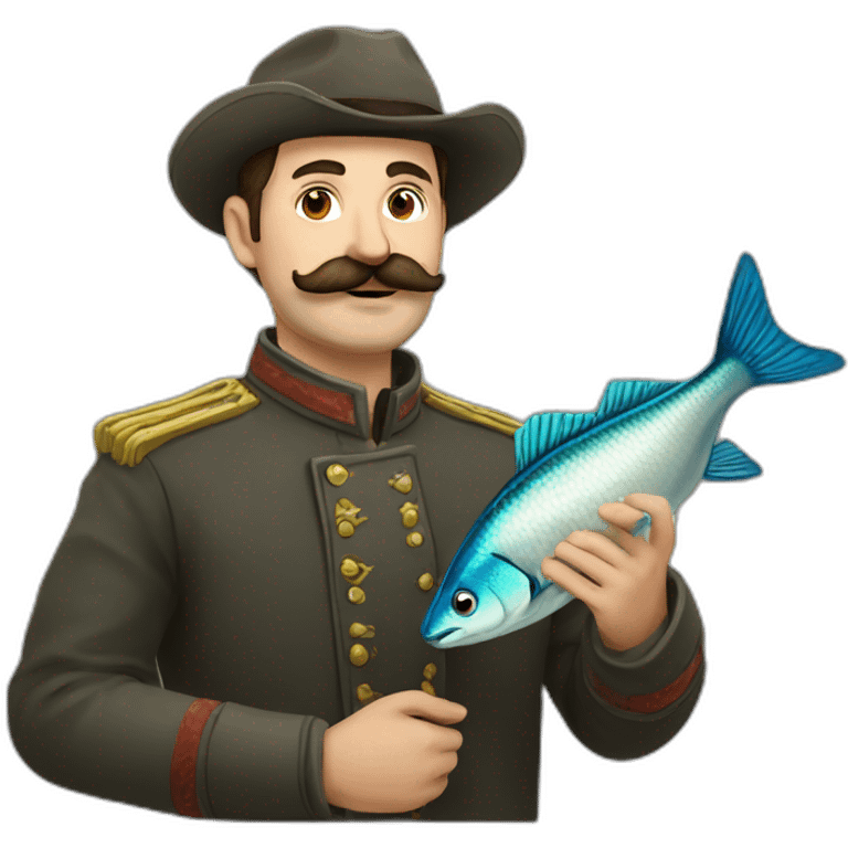 russian moustache husband with fish emoji