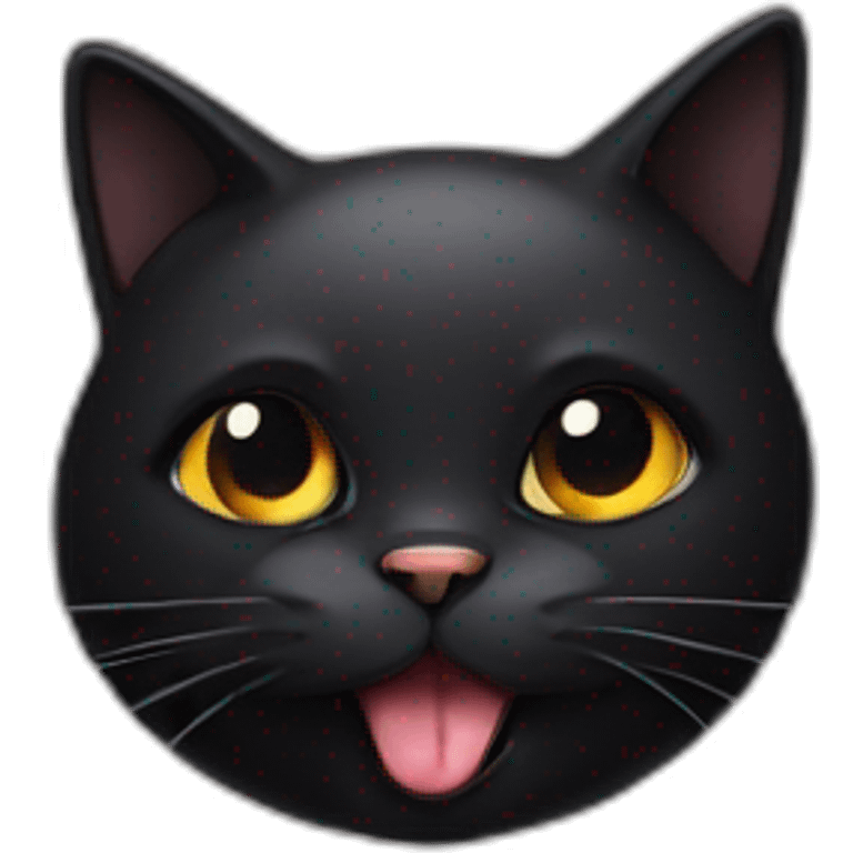 Black cat sticking tongue emoji