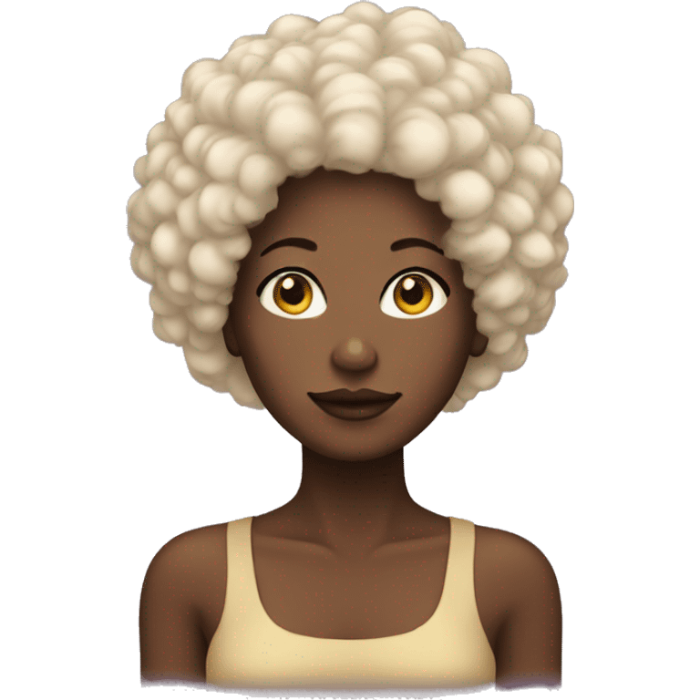 femme noir au cheveux afro emoji