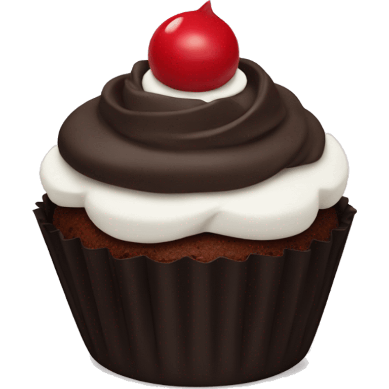 Black Forrest cupcake emoji