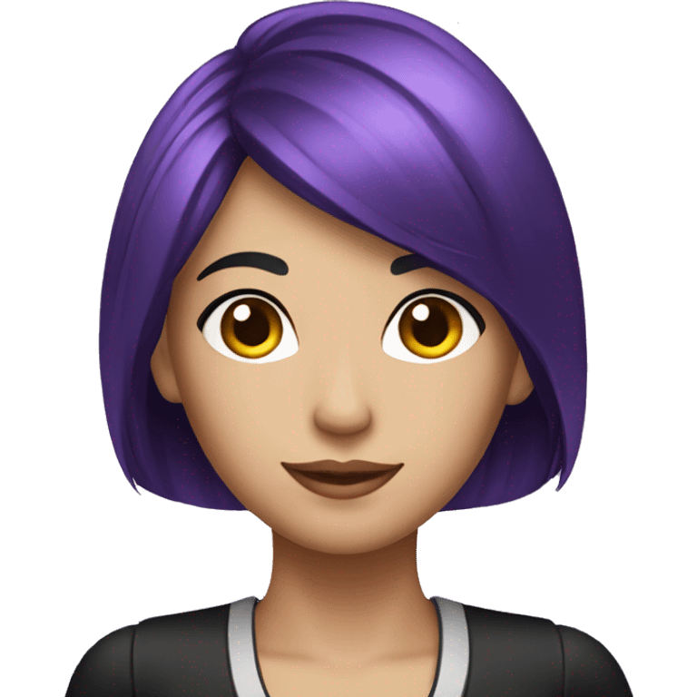 casino cashier with black and violet hair emoji