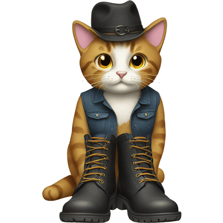 Cat wearing boots emoji