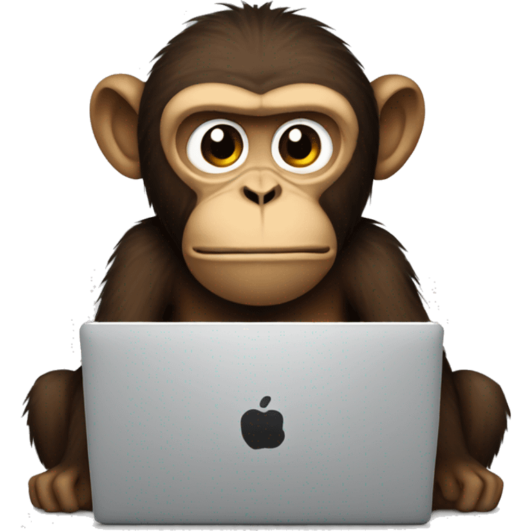 bad mood monkey working on pc emoji