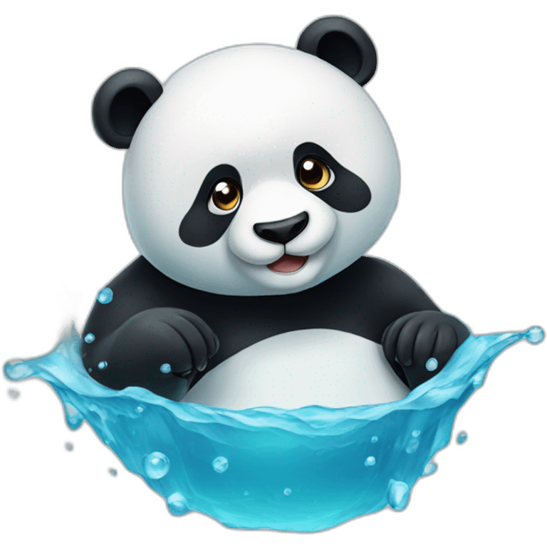 Panda in water  emoji