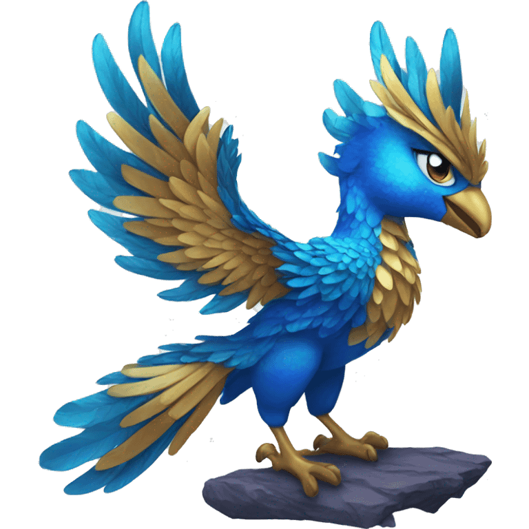 A dazzled blue phoenix  emoji