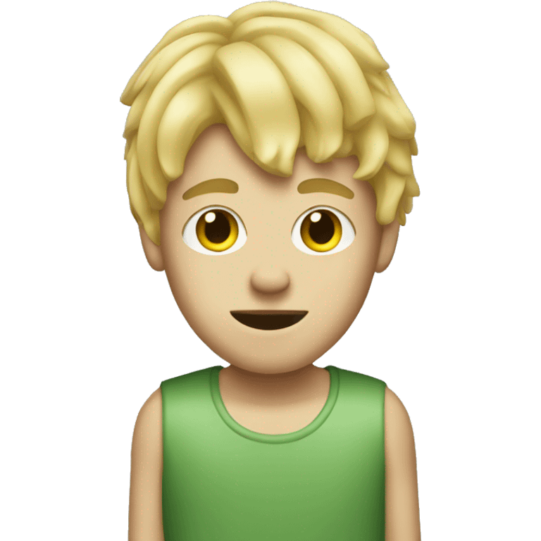 Ugly boy with blonde mullet and acne  emoji