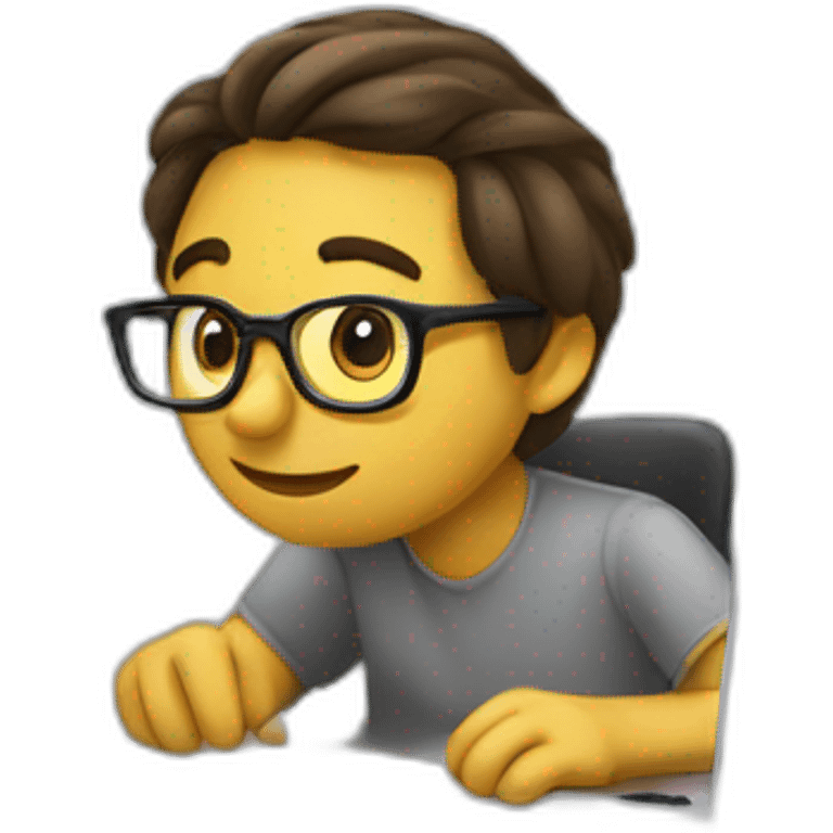 Data engineer Working on scripts of data emoji