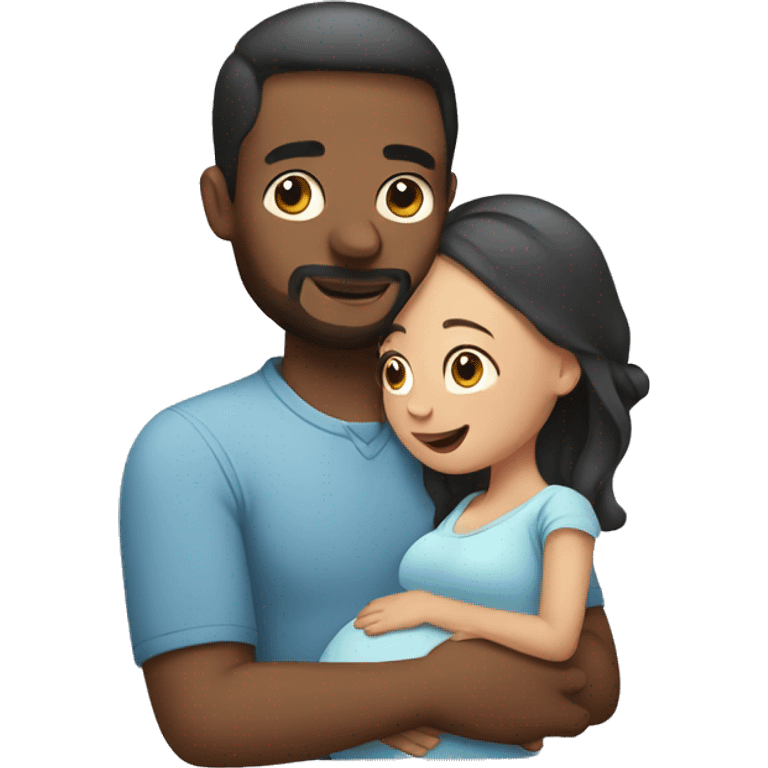 man supporting pregnant woman emoji