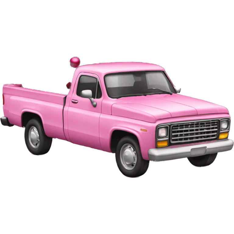 Pink pickup with Christmas tree  emoji