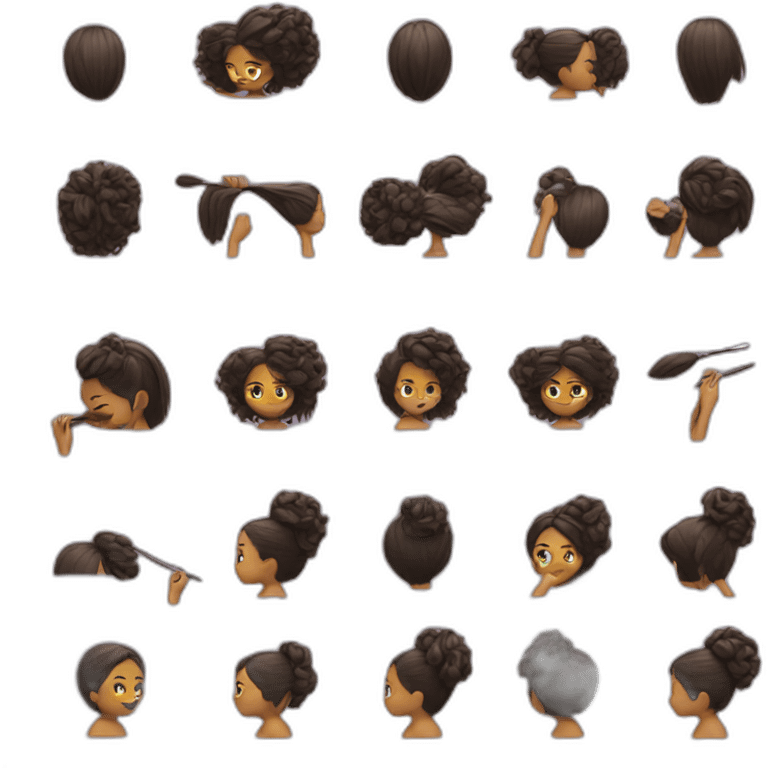 Girl brushes hair emoji